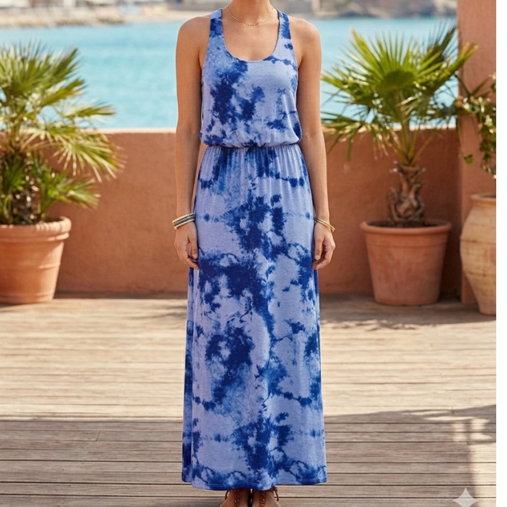 Maxi Dress Sleeveless Elastic Waist Size S